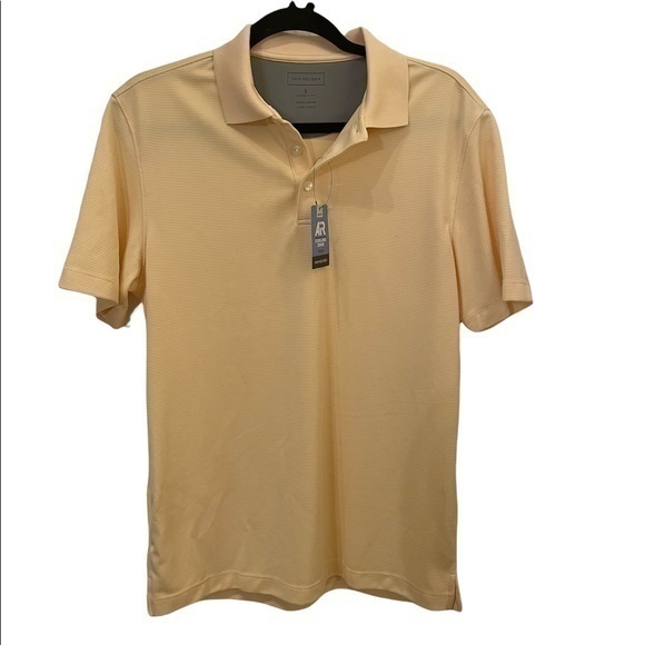 NWT Van Heusen Yellow air cooling zone men small polo shirt $50 100% Polyester - Picture 1 of 8